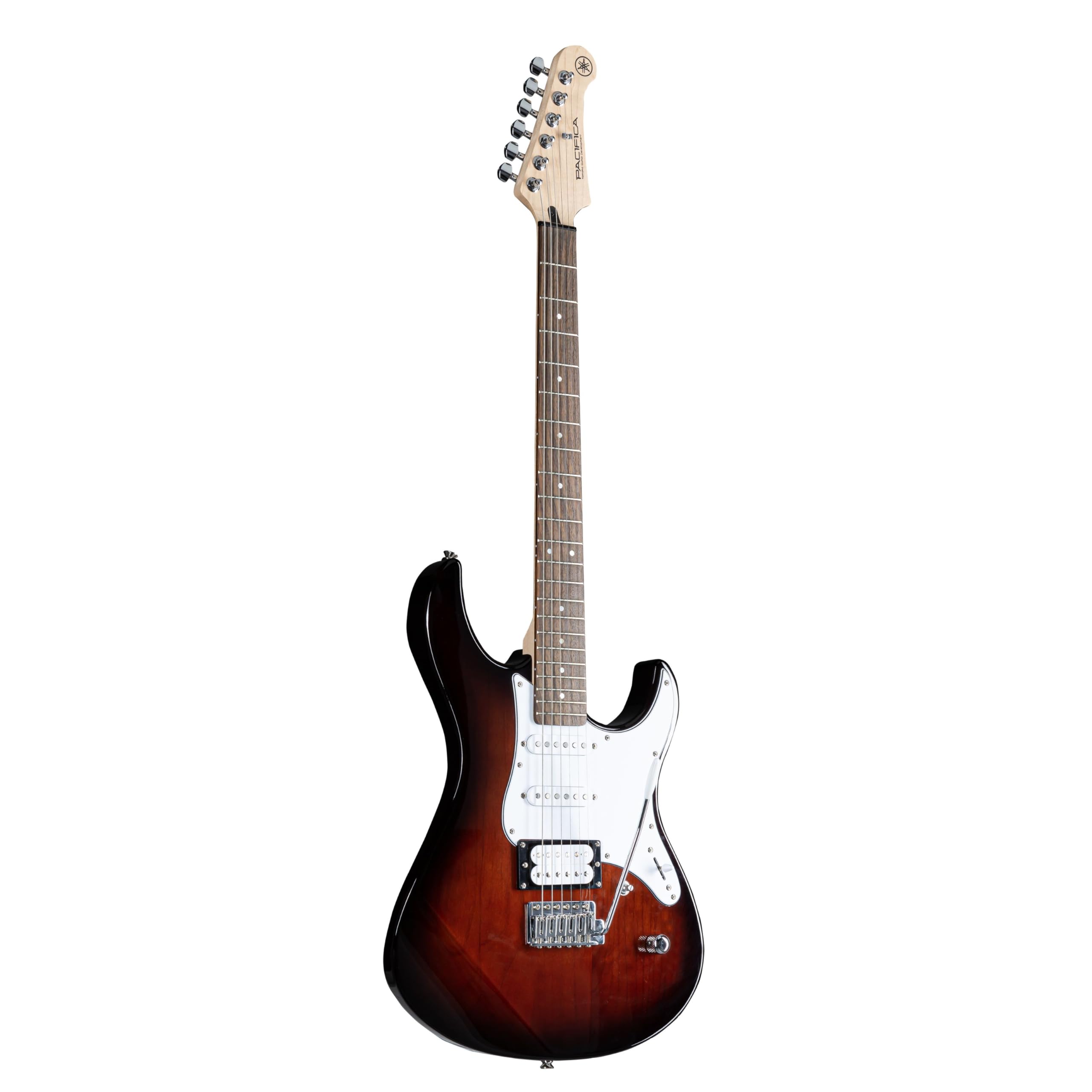 Yamaha Pacifica 112V Hochwertige E-Gitarre in elegantem Design für Einsteiger und Fortgeschrittene, mit 2 online Gitarrenstunden bei einem Lehrer der Yamaha Music School, in Old Violine Sunburst
