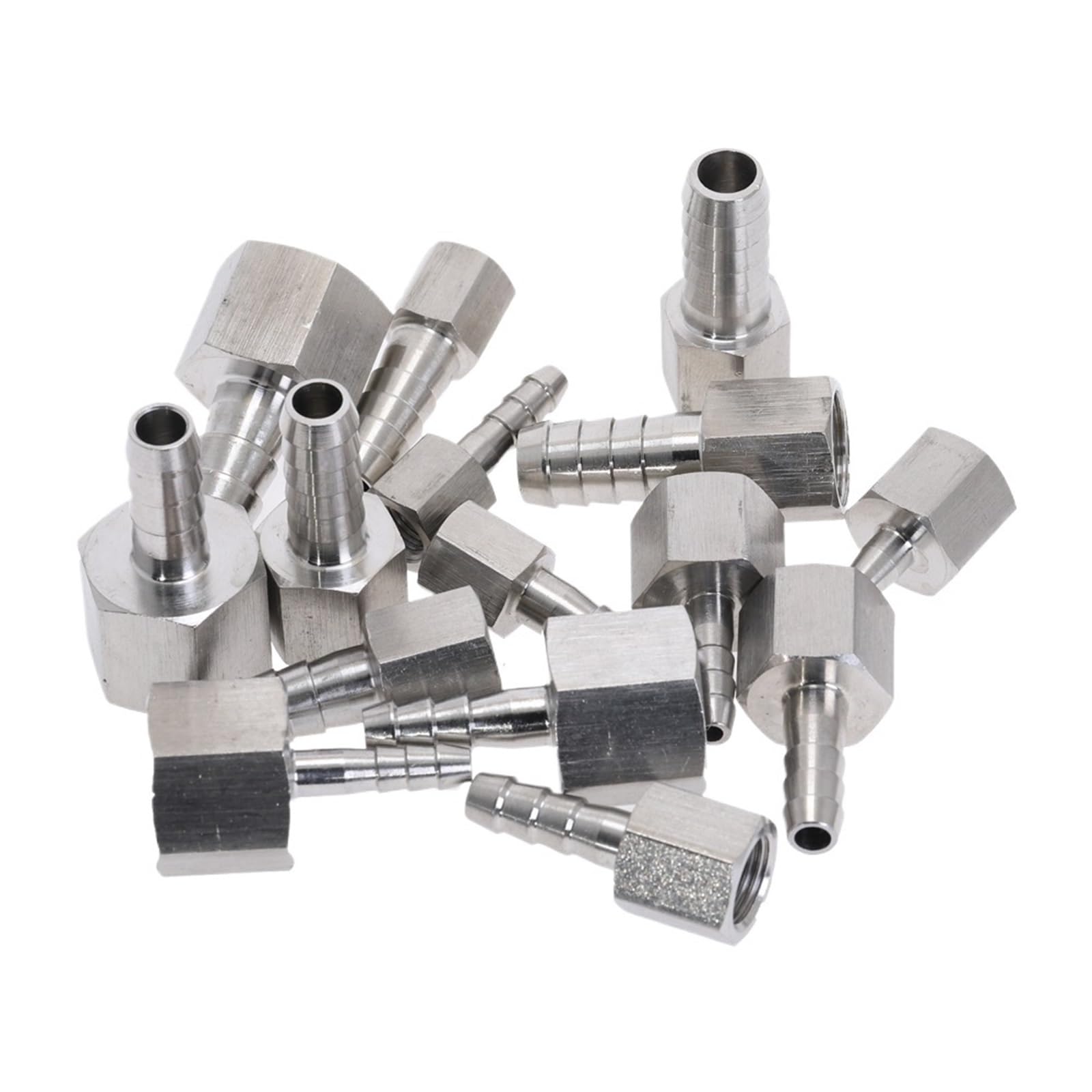 Conector de acoplamiento de junta de Pagoda, reductor de cola de manguera de púas, accesorio de tubería de hilo femenino BSPT de acero inoxidable 304(12mm tube,1/4")