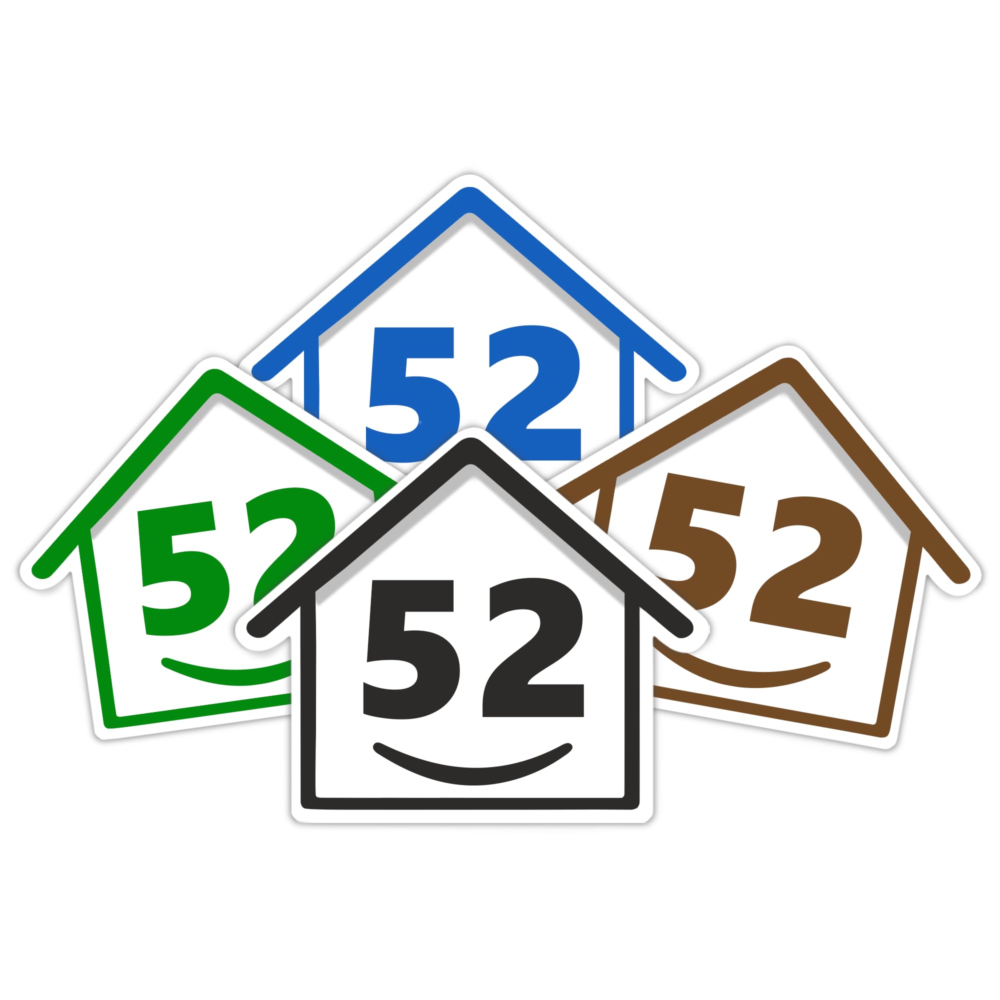 4 x Bin Numbers for Wheelie Bins, 1-99, 15cm ‘Happy House’ Colour Design Dustbin Stickers, Easy Application Stick On Number Stickers - Weatherproof Self Adhesive Vinyl – Blue, Black, Green, Brown (25) — view 24
