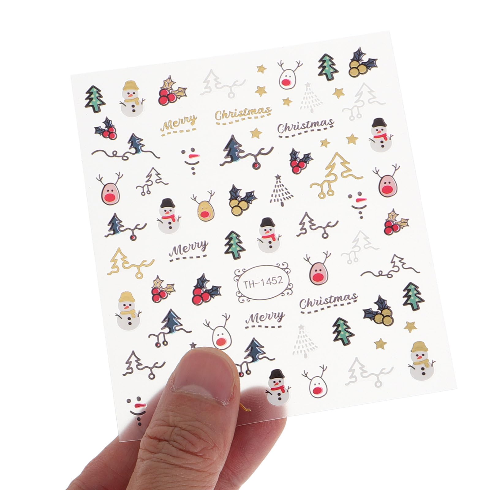 50 Hojas Pegatinas Navideñas para Uñas 3d Doradas, Autoadhesivas,