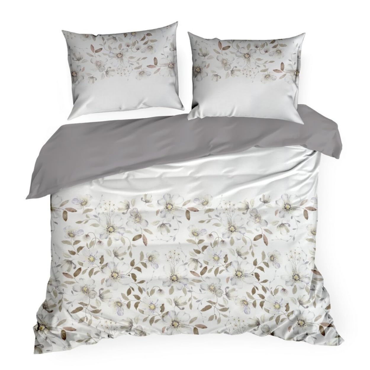 Parure de lit en satin de coton blanc Eurofirany 160x200 chic