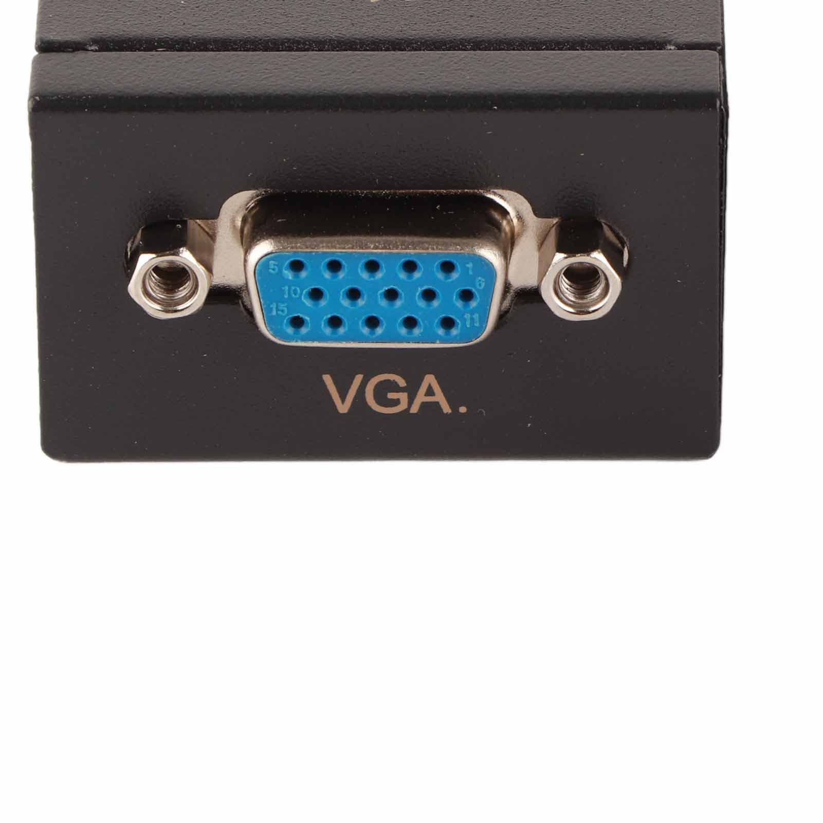 Receiver and Transmitter VGA RJ45 Extender 60 M, Compatible with CAT-5/6 Ethernet Cable, All Computer Systems, Small and Lightweight for Easy Installation and Wiring