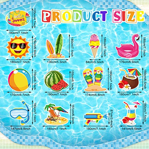 Image of Pajean 30 Pcs Summer Pool Party Hanging Swirls, Summer Ceiling Hanging Decor, Beach Hanging Swirl Decor for Kidss Kids Summer Beach Tropical Hawaiian Luau Birthday Party Favors Supplies