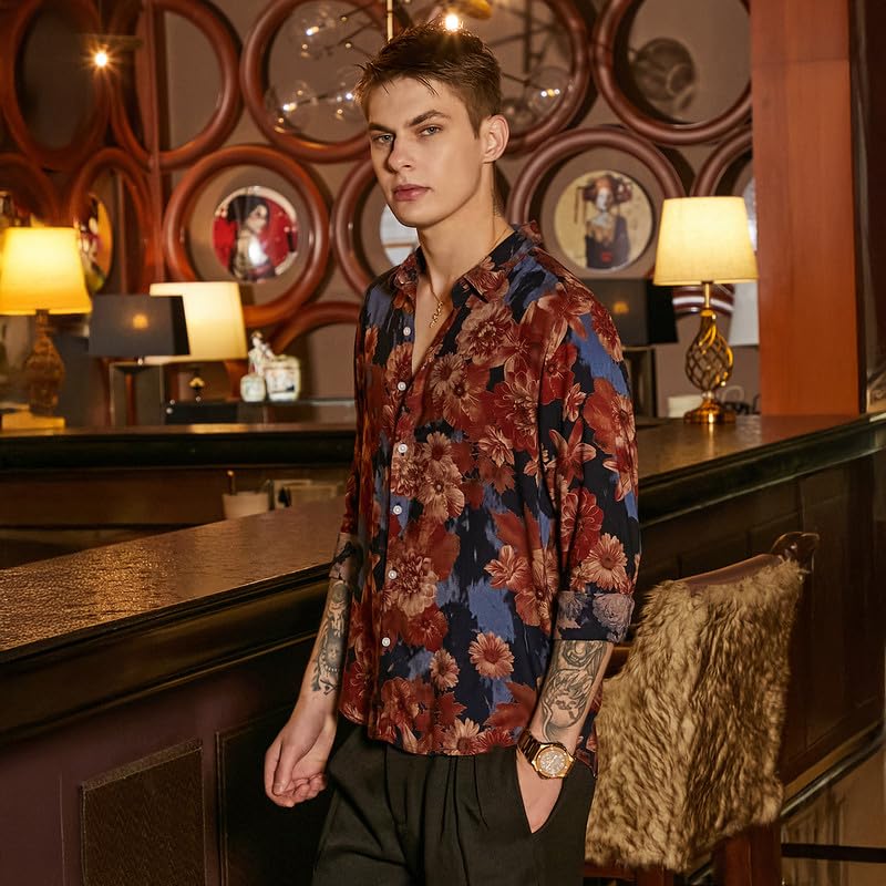 Image of CAHOOT Men's Shirt for Casual Wear | Spread Collar | Long Cuffed Sleeves | Button Closure | Shirt Crafted with Comfort Fit for Everyday Wear