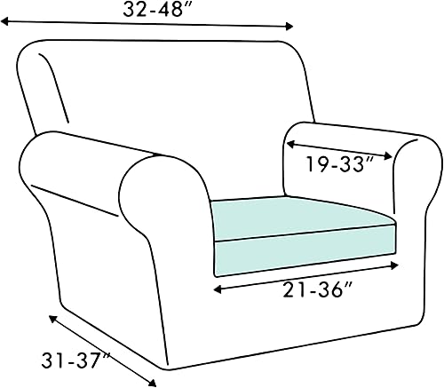 Miniatura 4 de Fundas elásticas para sofá biplaza de 3 piezas, con estampado, para sala de estar, protector de muebles con base, más 2 fundas de cojín de asiento