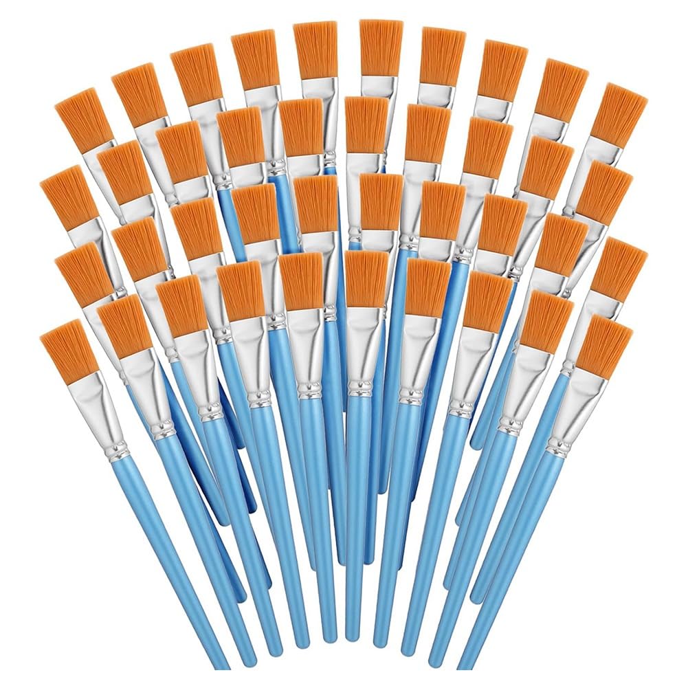 Pinceaux plats de peinture aquarelle 40pcs pour les activités créatives et ateliers des enfants
