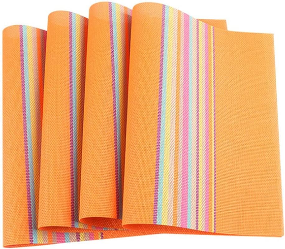 HBJWOV Home Decorative Table Mats PVC 45x30CM Table Placement Fashion Table Placemat Stain-Resistant Table Pad Place Mat Set of 4PCS(2)