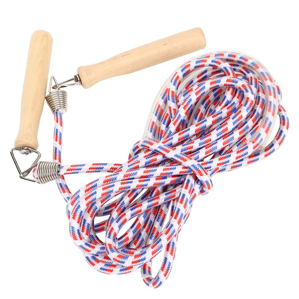 Corde à Sauter Groupe 10m YARNOW - Coton Avec Poignées Bois - Pour 7-10 Personnes - École/sport