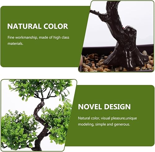 Vista 39 de Cabilock Árbol bonsái artificial, decoración de plantas de bonsái falsas en maceta, decoración de plantas de imitación de simulación, adorno de pino