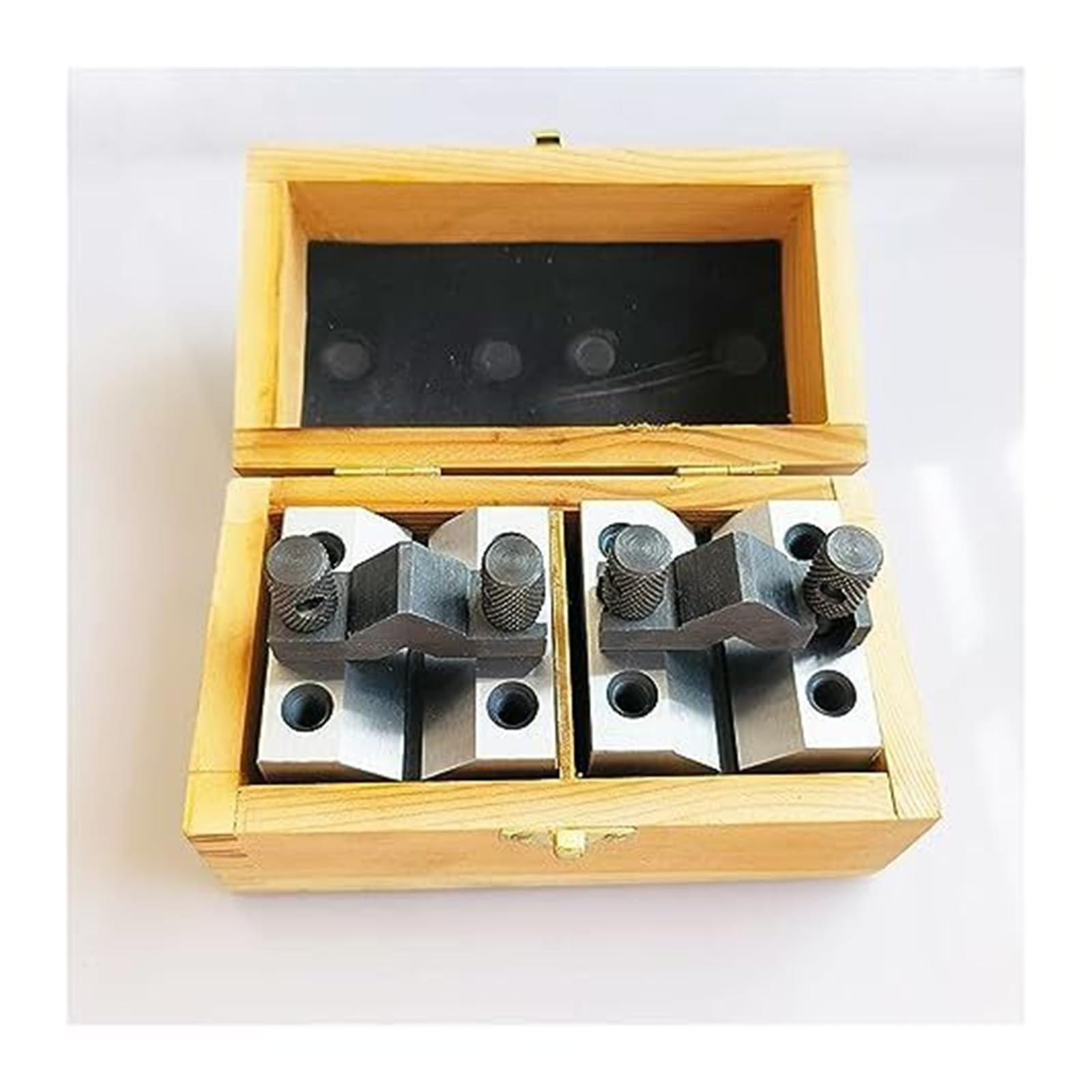 Zestaw płytek wzorcowych, para uziemień bloku V z zestawem zacisków, precyzyjnie dopasowane 35x35x30mm, narzędzie dla mechanika(60x60x50 2pcs)