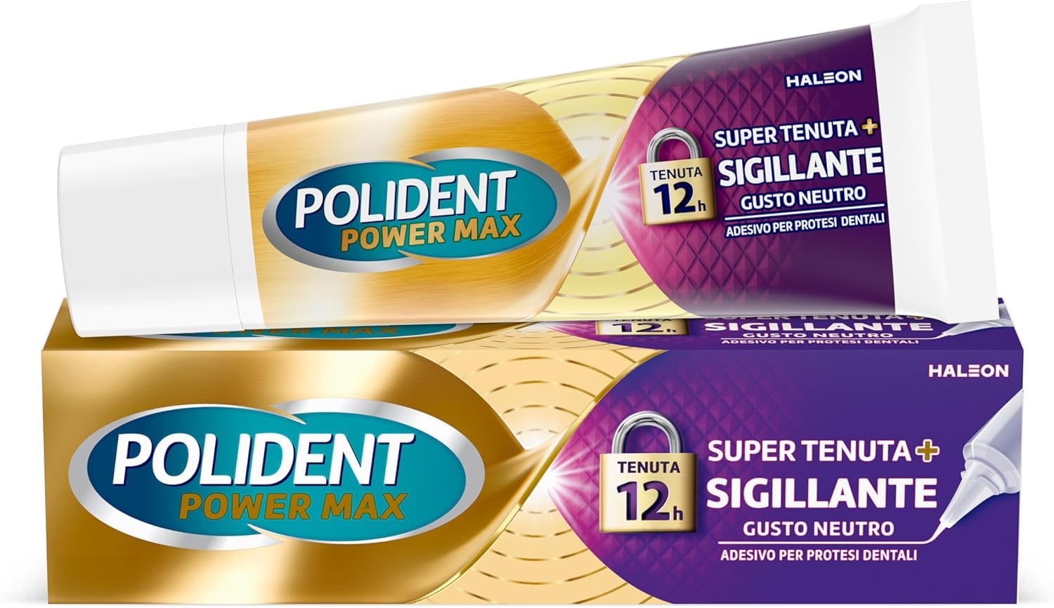 Polident Super Tenuta + Sigillante, Adesivo per Protesi Dentale, 12 Ore di Tenuta Giornaliera, Gusto Neutro, 70g