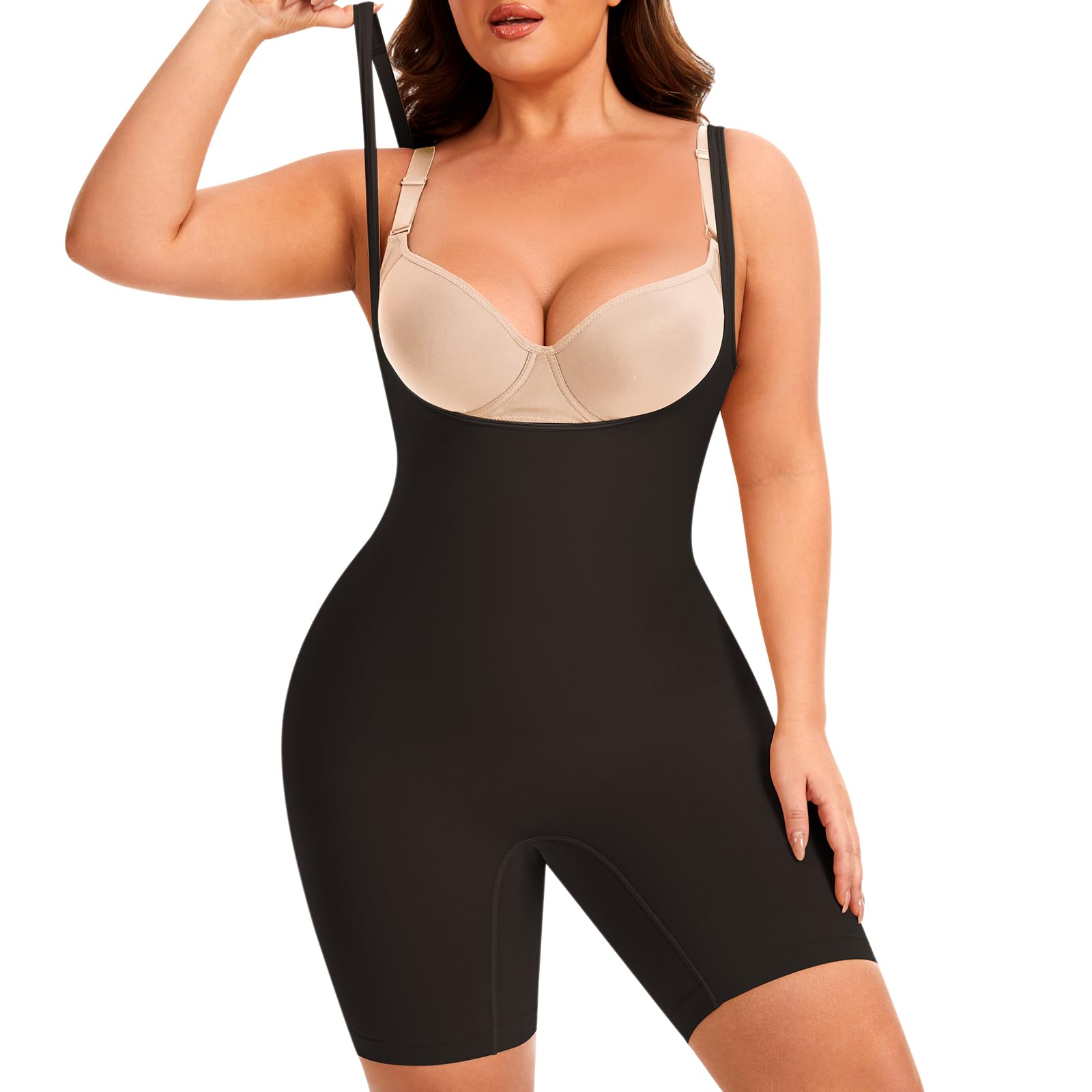 fortix Plus Size Open Bust Women Shapewear Bodysuit