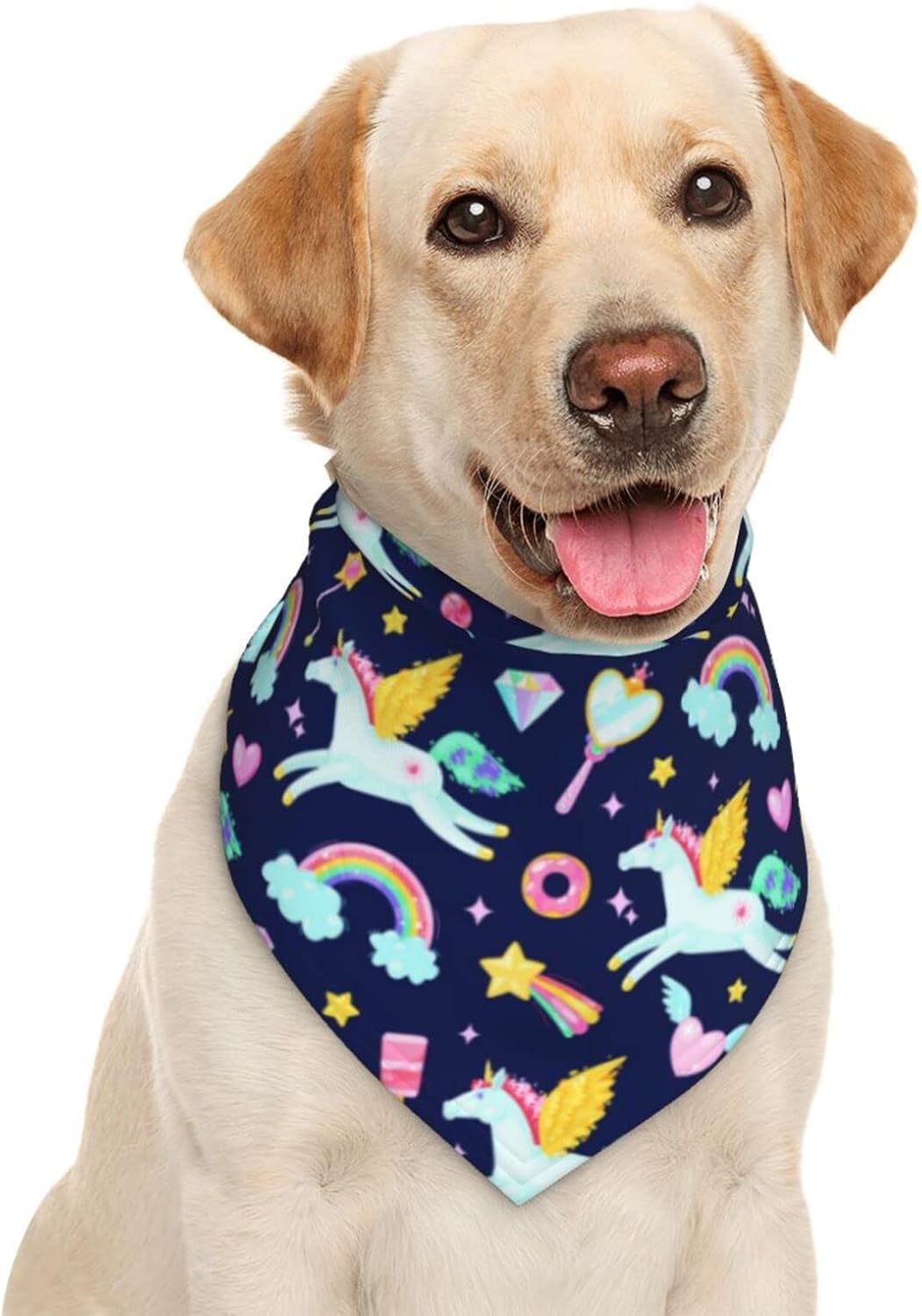 Unicorn Rainbow Stars Dog Bandana Scarf Triangle Bibs Pet Accessories Cat Kerchief black57