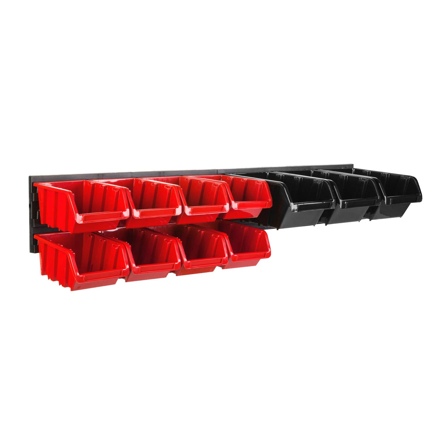 System przechowywania, regał ścienny 780 x 130 mm | 11 sztuk pudełka | pudełka do układania w stos, regał do przechowywania | bardzo mocne płyty ścienne | możliwość rozbudowy regału | regał