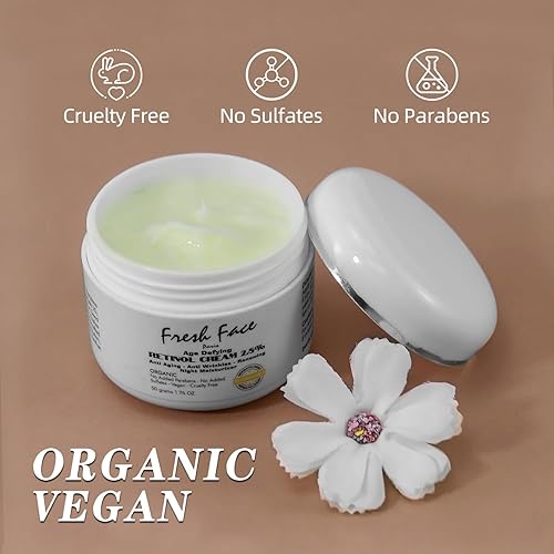 Miniatura 3 de Crema de retinol antienvejecimiento 2.5% para suavizar líneas finas con retinol, ácido hialurónico, aloe orgánico, Helianthus annuus orgánico,