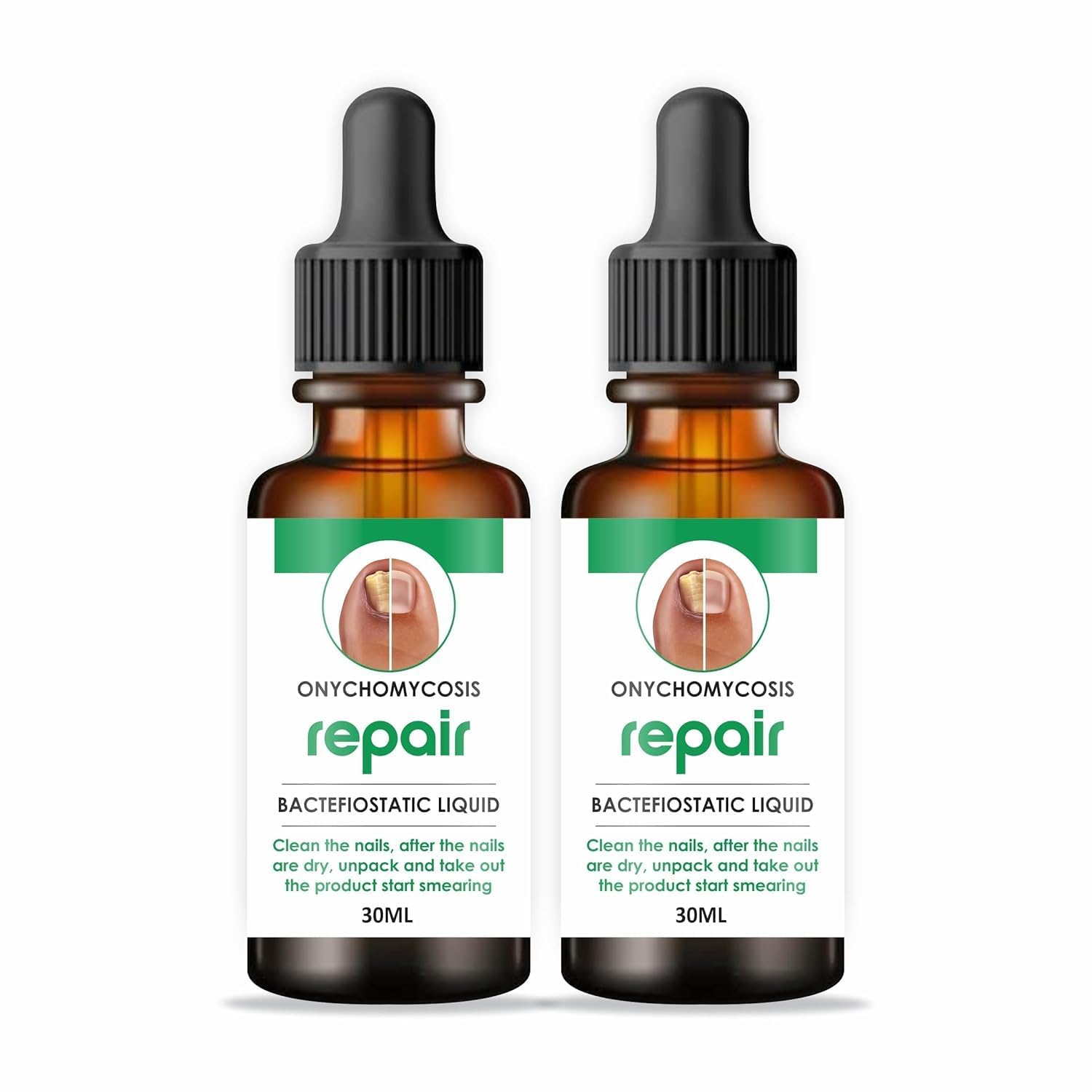 Nail Repair Serum for Damaged & Brittle Nails, Natural Nail Care Serum for Fungal Infection Support, Anti-Infective Nail Strengthening Treatment for Strong, Smooth & Healthy Nails, 30ML (PACK OF 2)