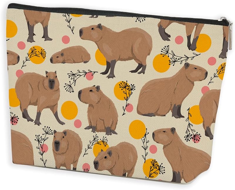 Necessaire de maquiagem Azteoiz com capivara, multicolorida 1389