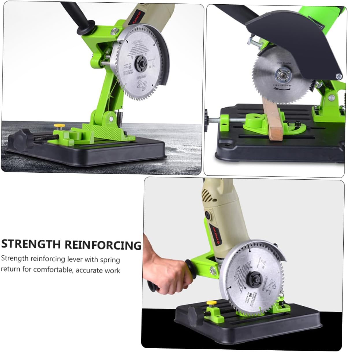 Gadpiparty Angle Grinding Machine Fixed Stand Durable High-strength Bracket for Precision Cutting Non-slip Design for Safe Use Compatible with Angle Grinders Green