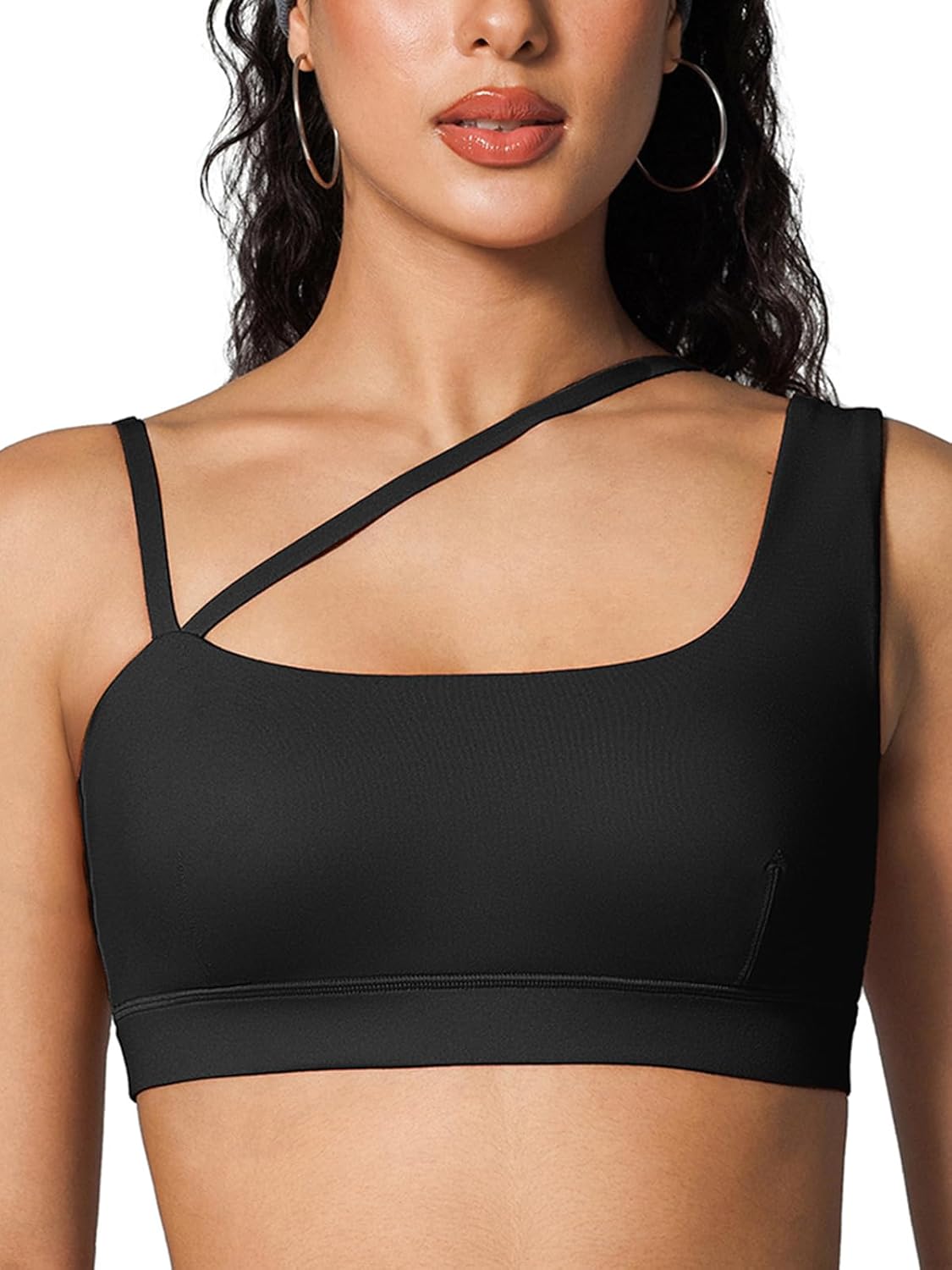 BRXL Sports Bra for Women Adjustable Spaghetti Strap Removable Pads Thin Strap Light Support Yoga Workout Gym