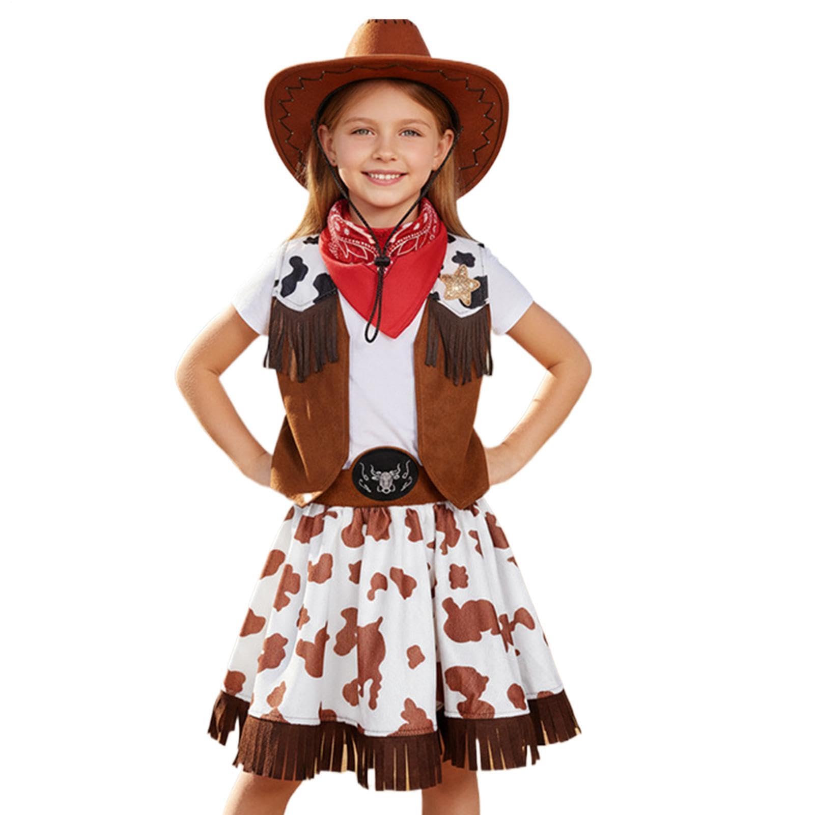 Generisch Dziecięcy kostium kowbojki na Halloween, kostium na imprezę z