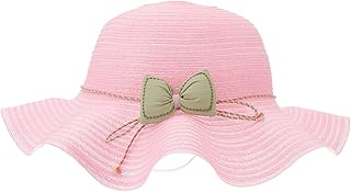 Ser of 2 chapéu de proteção UV bebê menina chapéu de palha chapéu de palha infantil chapéu de praia chapéu de sol laço