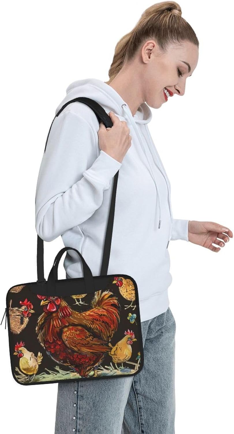 Chicken Print Laptop Tote Bag Laptop Tote Bag Travel Bag Business Computer Bag Work Bag for Men Women