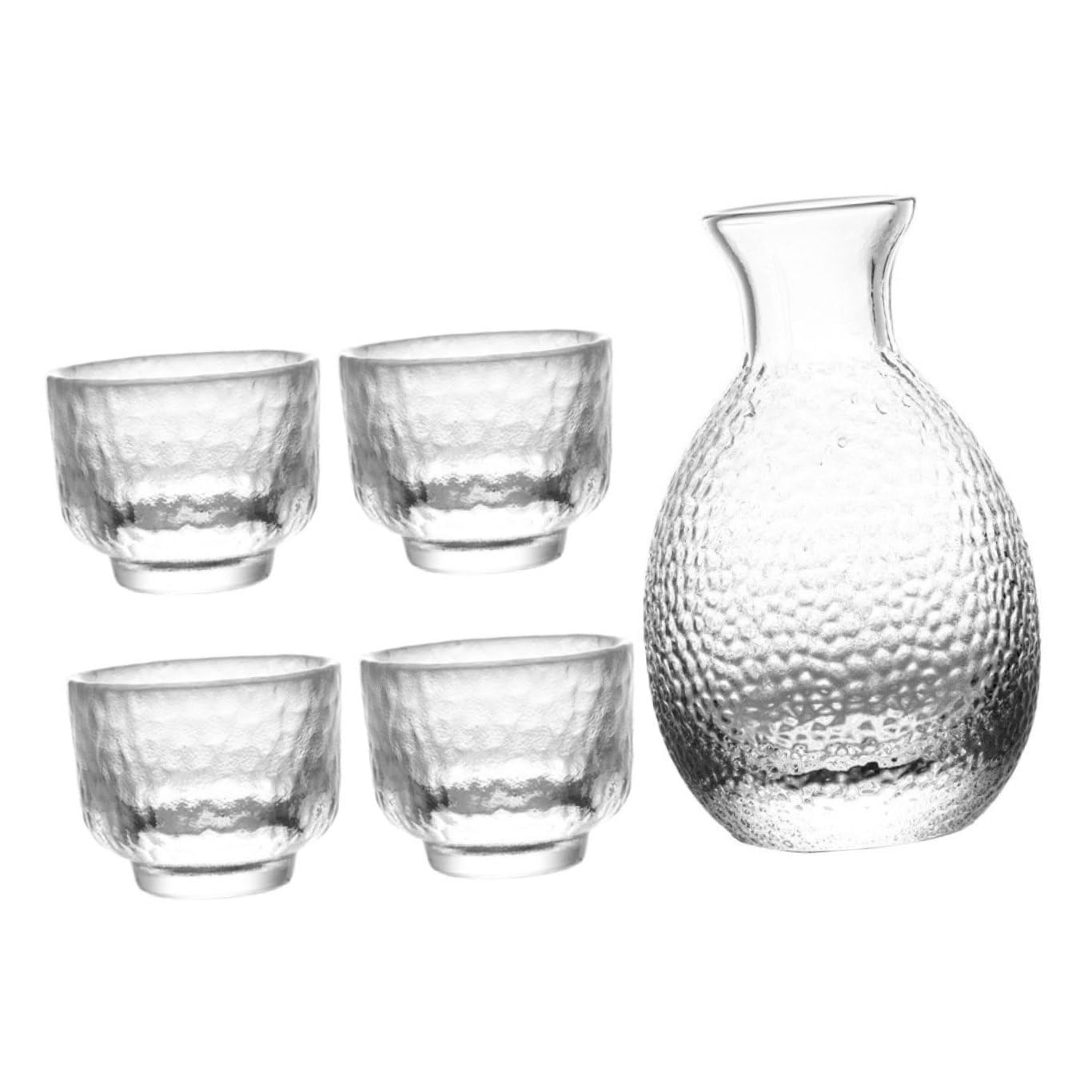 BESPORTBLE Set da Sakè Giapponese Creativo con Vetro Martellato Trasparente