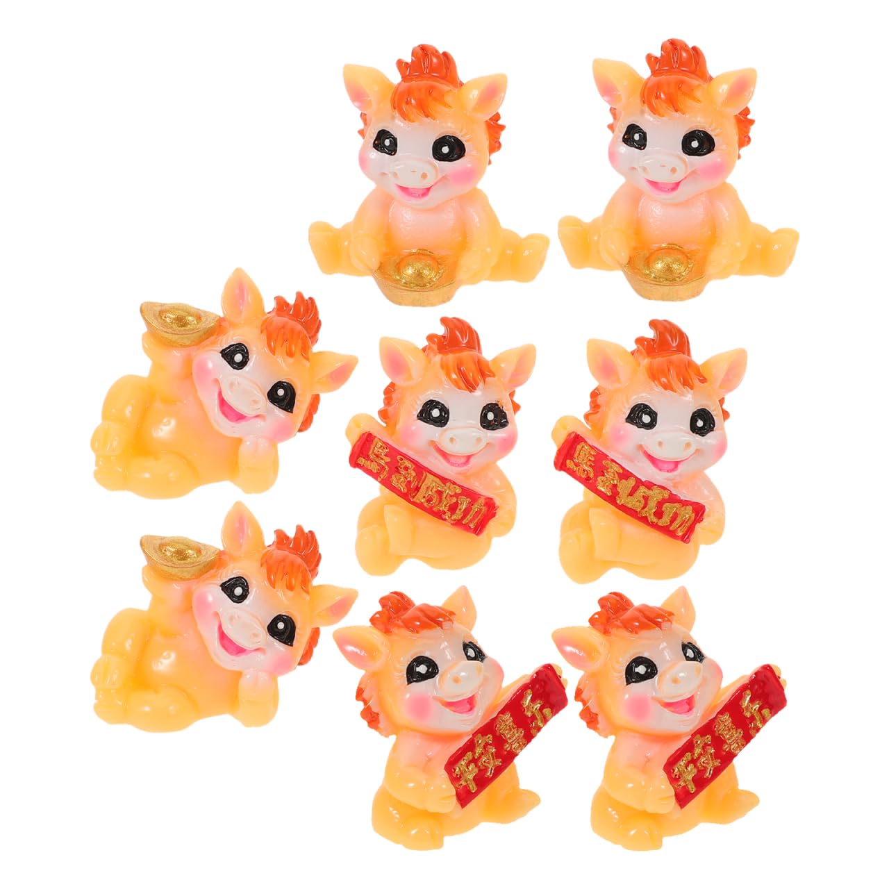 BESPORTBLE 8Pcs Chinese Year of the Horse Figurines 2026 Resin Miniature Horse Statues Lucky Lunar New Year Ornaments Good Luck Blessing - Image 4