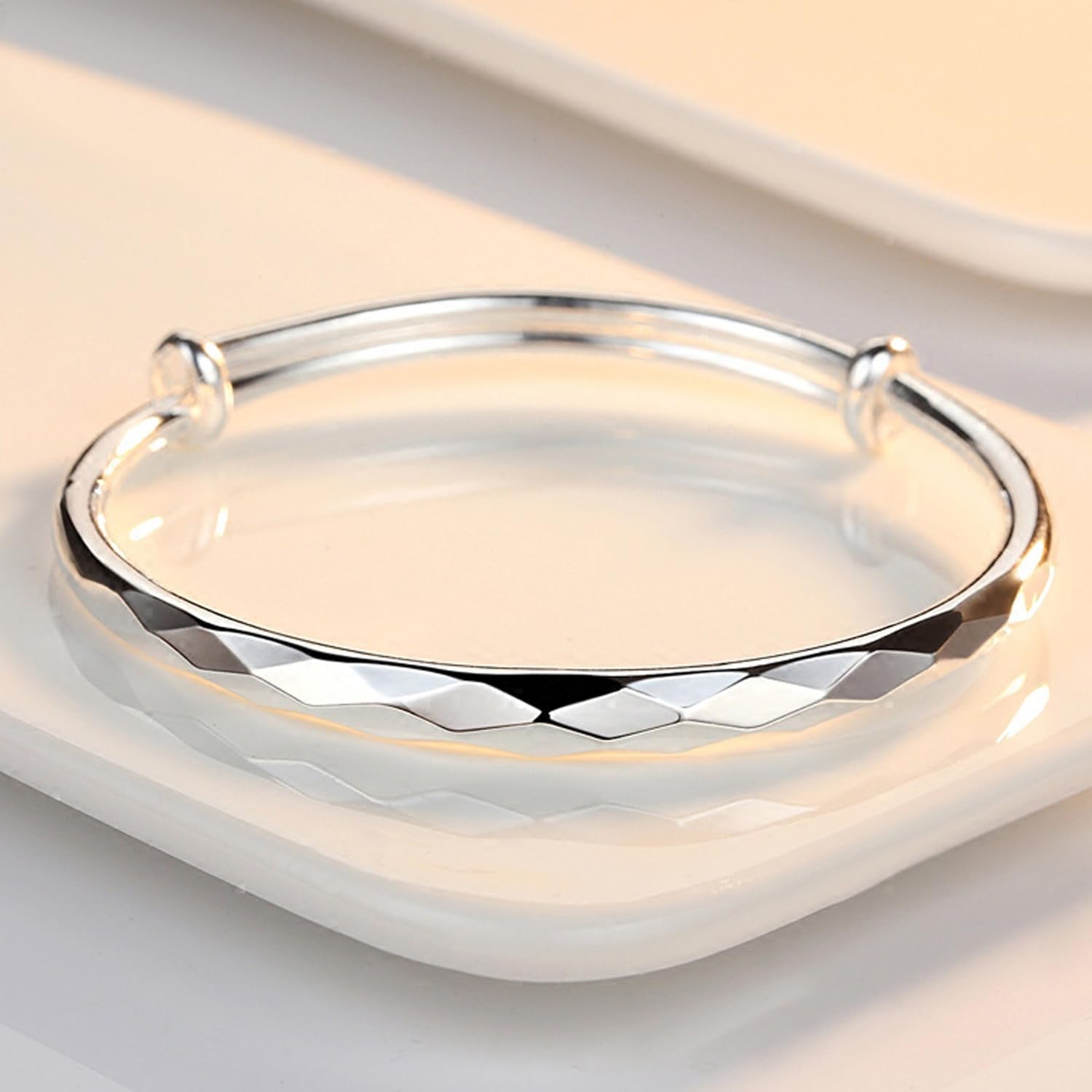 925 Silver Bracelets for Women Adjustable 925 Sterling Silver Bangle for Mom Wife Valentine Mothers Day Gift - Image 3