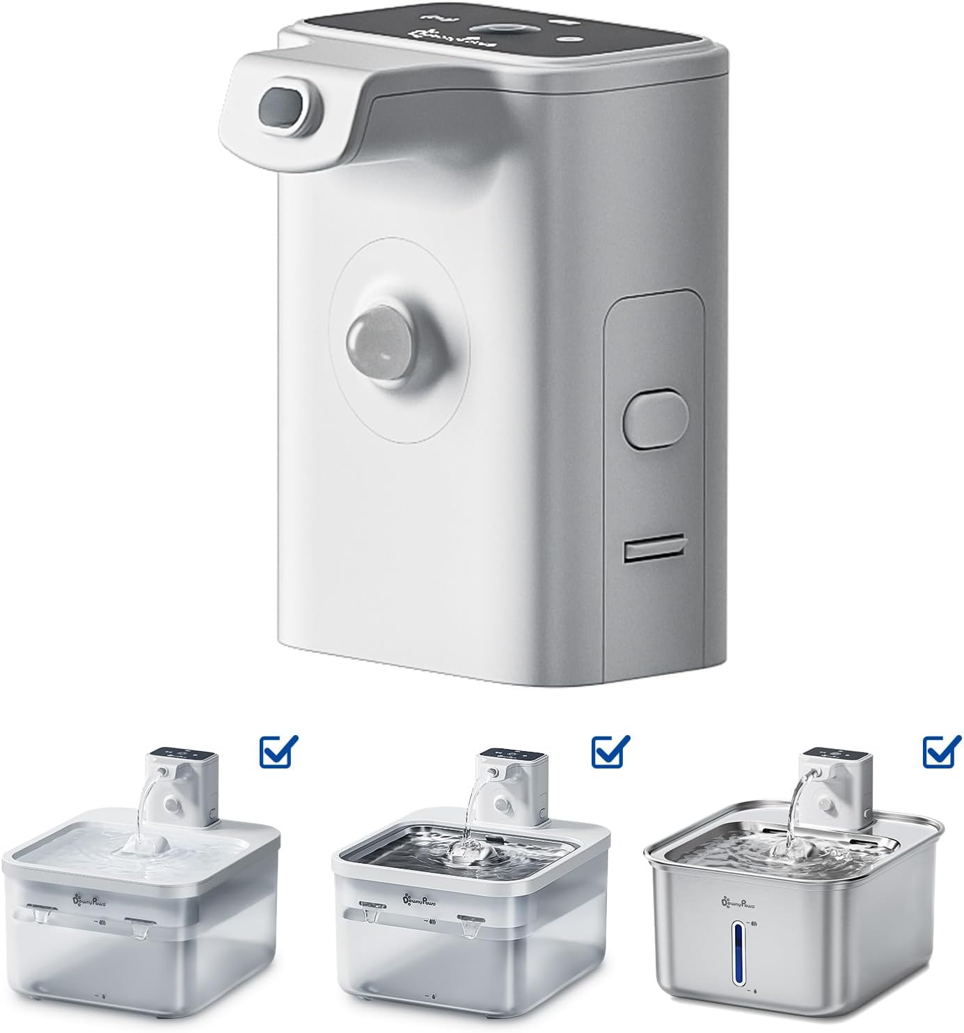 DownyPaws Replacement Battery Compartment White for Cat Water Fountian DPWFP6