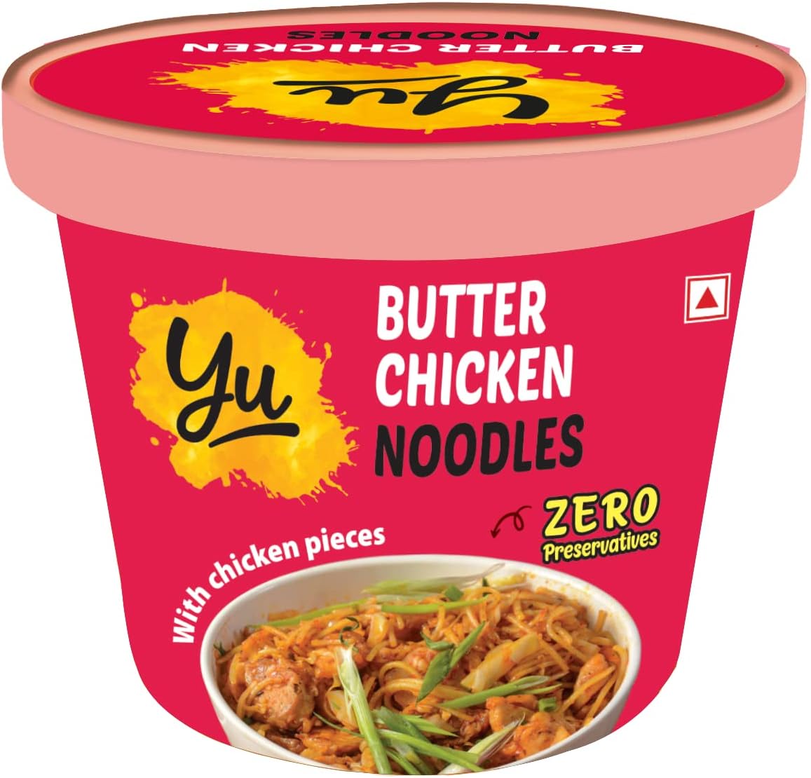 Yu Foodlabs Butter Chicken Cup Noodles - Saucy Non Veg Noodles - No Preservatives - Instant Food - 100% Natural - Ready To Eat Instant Noodles - 225G - Yu Foodlabs, 110 grams