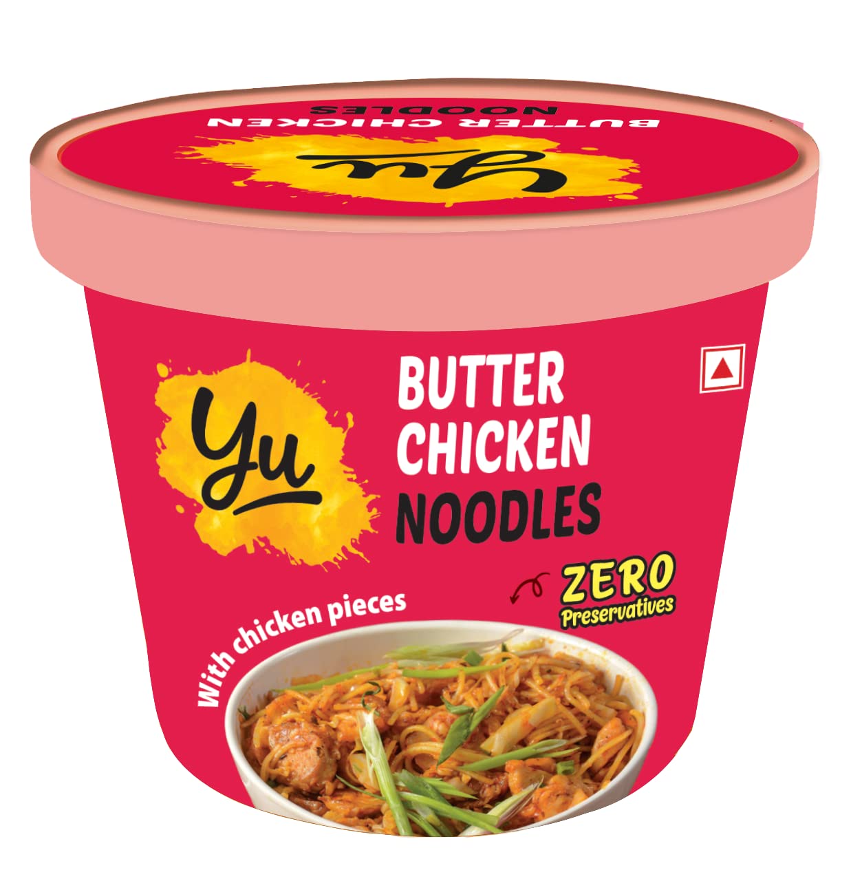 Yu Foodlabs Butter Chicken Cup Noodles - Saucy Non Veg Noodles - No Preservatives - Instant Food - 100% Natural - Ready To Eat Instant Noodles - 225G - Yu Foodlabs, 70 grams