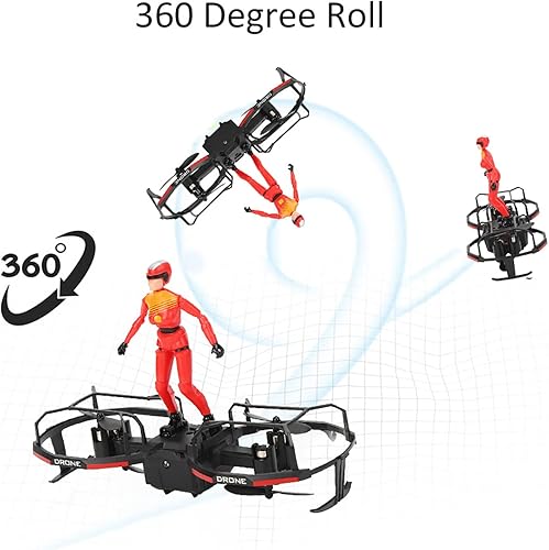 Miniatura 3 de SPYMINNPOO Dron RC, 2 ejes RC Stunt Parapente Drone Modo de retención de altitud Drone Quadcopter BrassandwoodInstruments Modelo Avión (Rojo