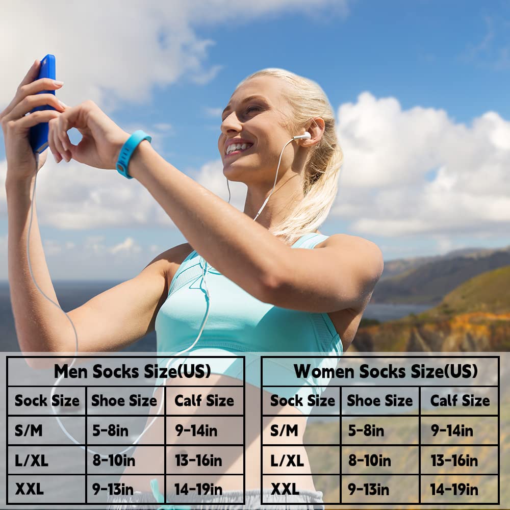 Losvcbcx 7 coppie di calze da compressione da 15-20 mmHg per uomini e donne sono i migliori articoli sportivi e medici per le infermiere che corrono in volo