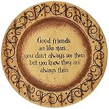 Your Hearts Delight Good Friends are Like Stars Wooden Plate, 11-1/2-Inch