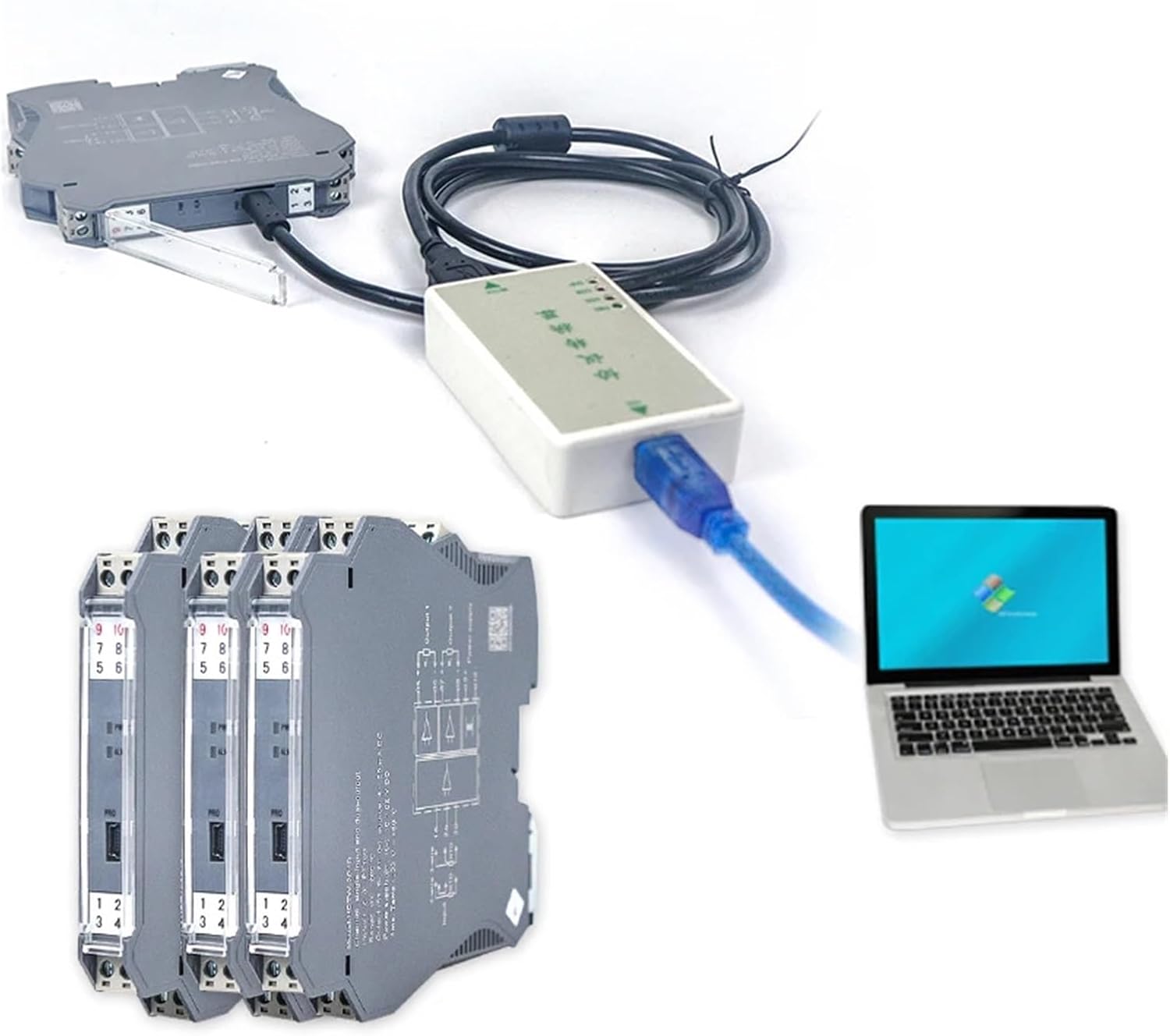 Signal Isolation Transmitter PLC Signal Current Isolator Passive Active One in Two Out Signal Isolator Power 18-32Vdc 2 in 2 Out(Input 0-5V,4-20mA)