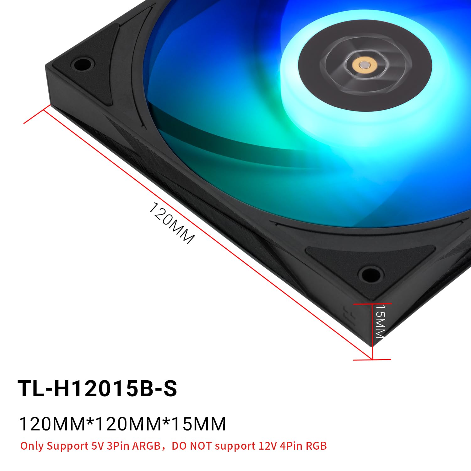 TR TL-H12015B-S Smukła obudowa komputerowa FANT-1900 obr./min, wentylator procesora, wentylator chłodzący Slimline 15 mm, wentylator chłodzący CPU 12 cm, 5 V srebrny