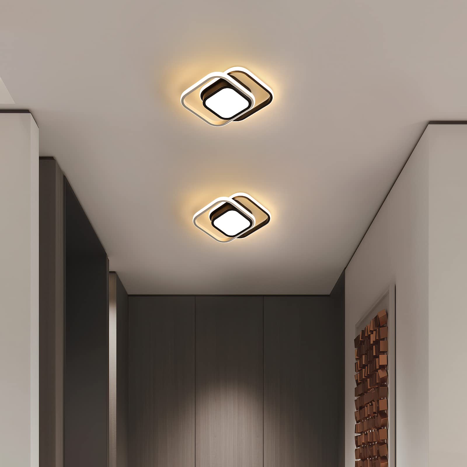 Dorlink LED Ceiling Lights, 2 Squares Flush Mount Ceiling Lighting - Image 3