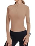 IECCP Workout Tops for Women Long Sleeve Quarter Zip Pullover Quick Dry Golf Shirt Athletic Slim Fit Crop Yoga Gym Tops
