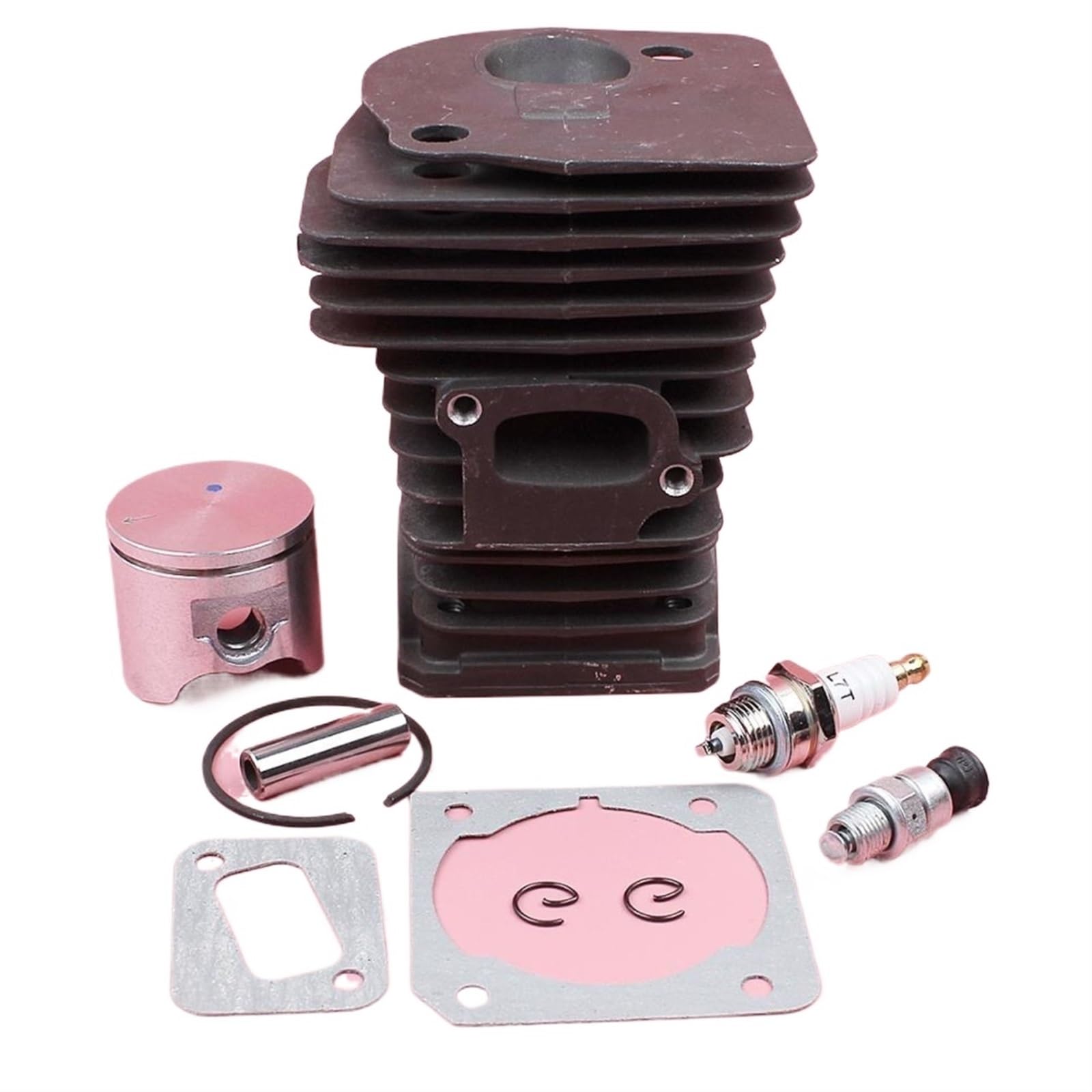 Kit guarnizioni for spinotto pistone testata da 42 mm, for motosega Husqvarna 340 345 503 87 02 76 W Valvola di decompressione Anello elastico Candela Kit cilindro motosega