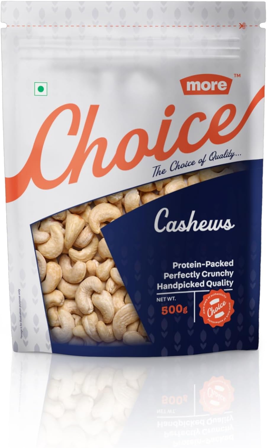 More Superior Dry Fruits - Cashew (W 400), 500g Pouch