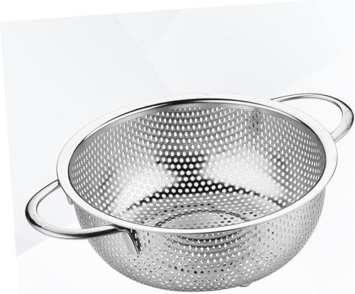 Miniatura 7 de Colador de fideos con doble asa, cesta de colador de verduras, cuenco de lavado de verduras, colador de arroz, cuenco de lavado de acero inoxidable