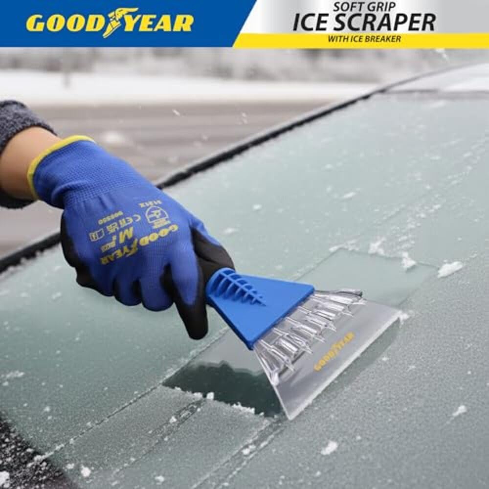 Grattoir à Glace Avec Gant Imperméable Pour Voiture - Déneigement Facile Des Pare-brise Et Vitres - Taille L Noir - Pratique Et Compact