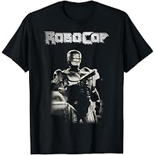 Robocop Black and White Action Pose Logo Poster T-Shirt