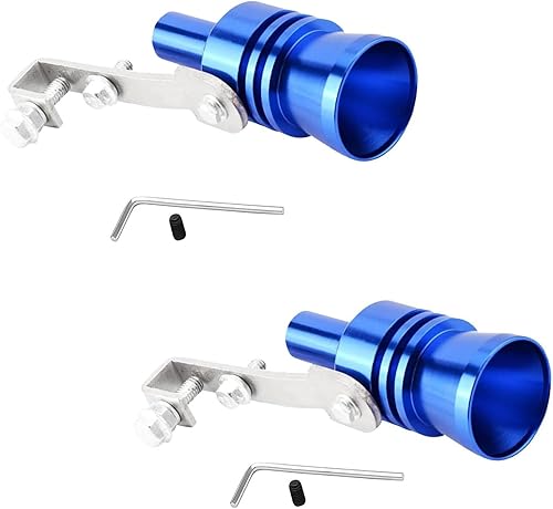 Paquete de 2 simuladores de silbato de sonido turbo, silbato de tubo trasero de 4.0 x 0.9 pulgadas, silbato de aluminio turbo de sonido, silenciador