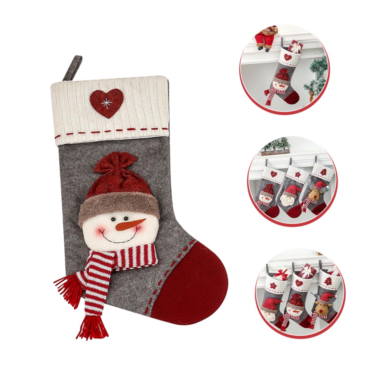 PRETYZOOM 3 Pezzi Borsa Porta Regali Di Natale Calza Della Befana Decorazione Pendente Per Calze Di Natale Decorazioni Per Feste