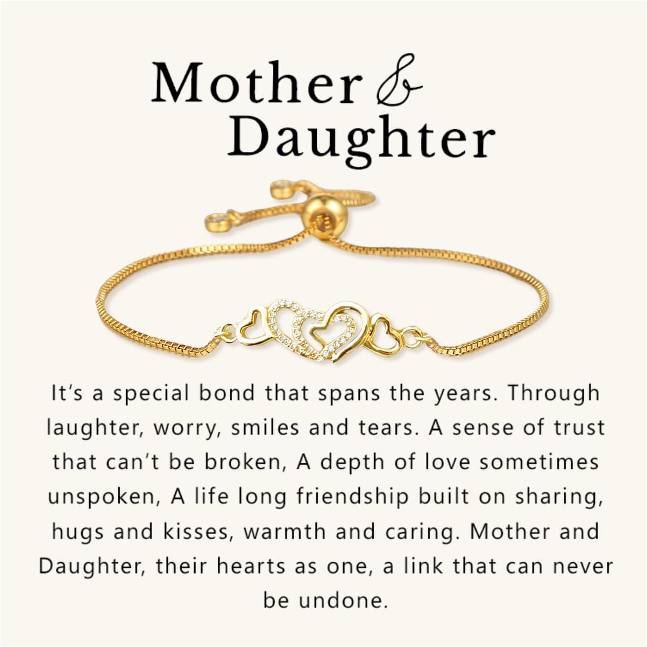 Mother Daughter Bracelets Gold Heart Bracelet To My Daughter Forever Connected Bracelet Birthday Jewelry Gifts for Women