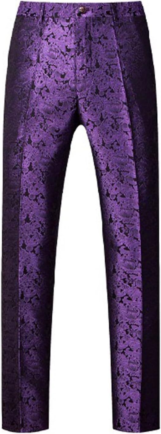 Men's Jacquard Suit Pants Single Trousers for Formal Wedding Dinner