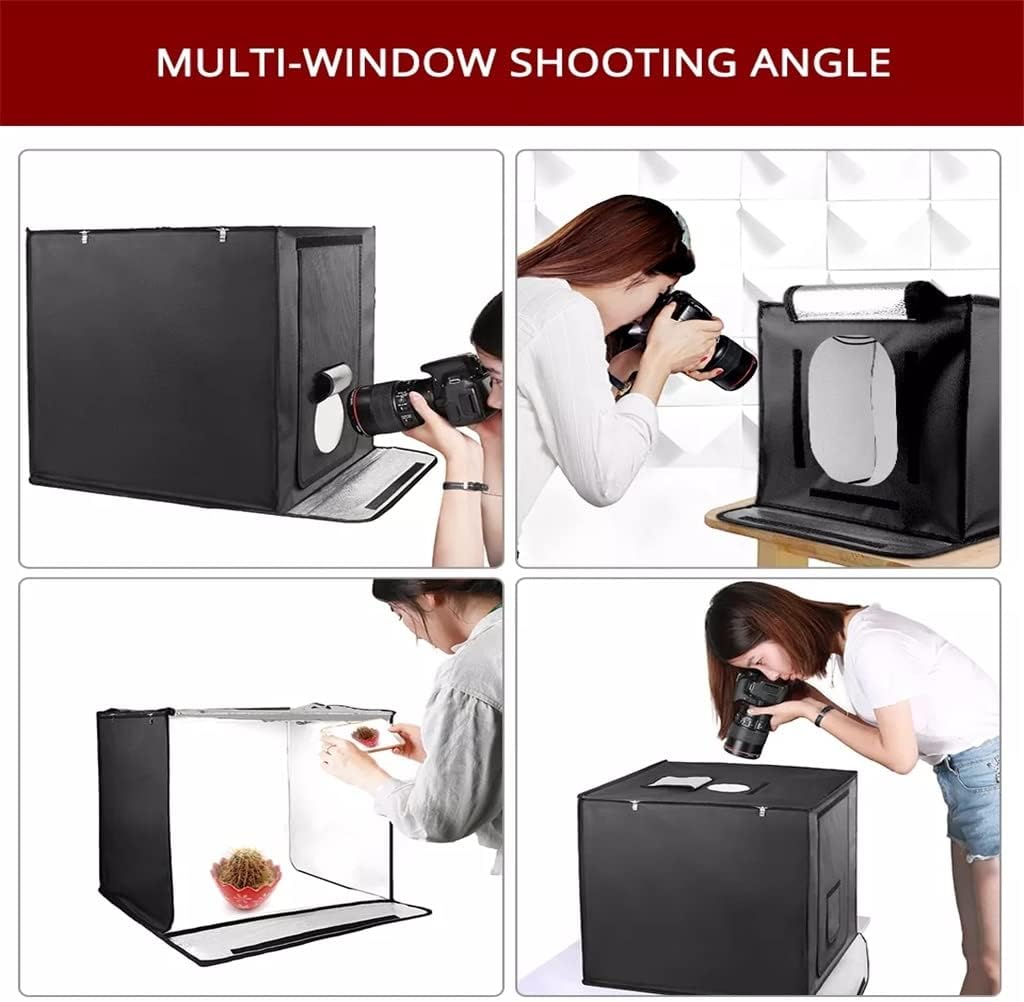 LED Folding Photo Studio Softbox Lightbox 40 * 40 Light Tent with White Yellow Black Background Accessories Box Light (Color : Black Size : 40 * 40 * 40CM) (Black 40 * 40 * 40CM)