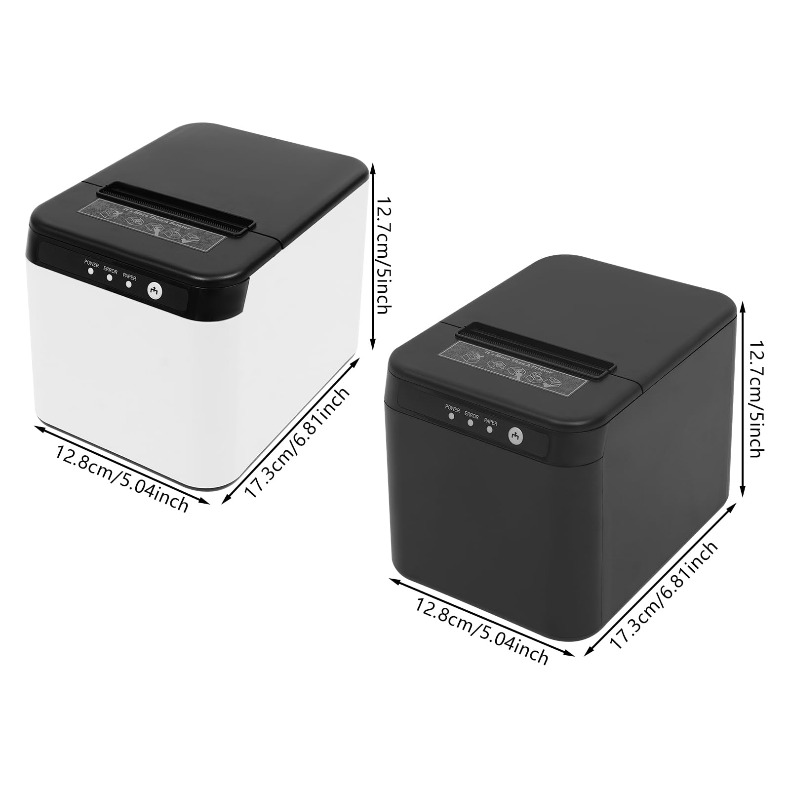 Imprimante thermique pour reçus, autocollant thermique, imprimante thermique portable avec découpe automatique, mini imprimante thermique portable pour les magasins de détail, les épiceries